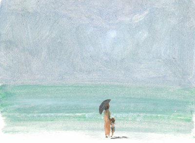 Mãe e Filho (acrílico sobre papel) de Lincoln Seligman